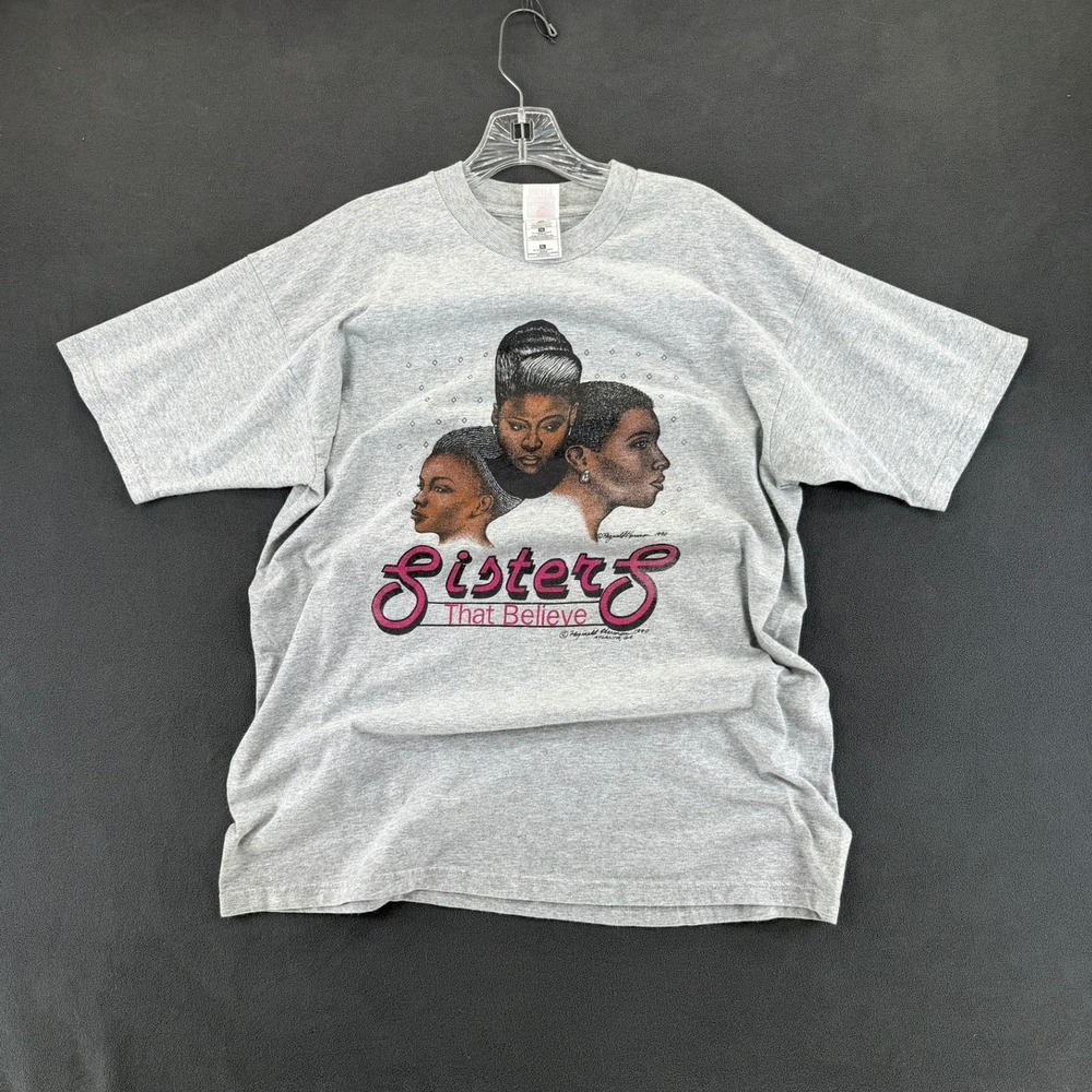 Vintage 1990 Sisters That Believe T-Shirt Reginald Harmon Gray XL Fruit of Loom